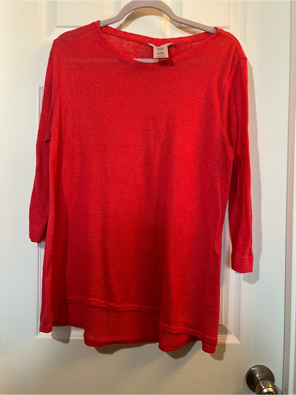🦋 Philosophy Bright Red 3/4 Sleeve Tunic Top size large